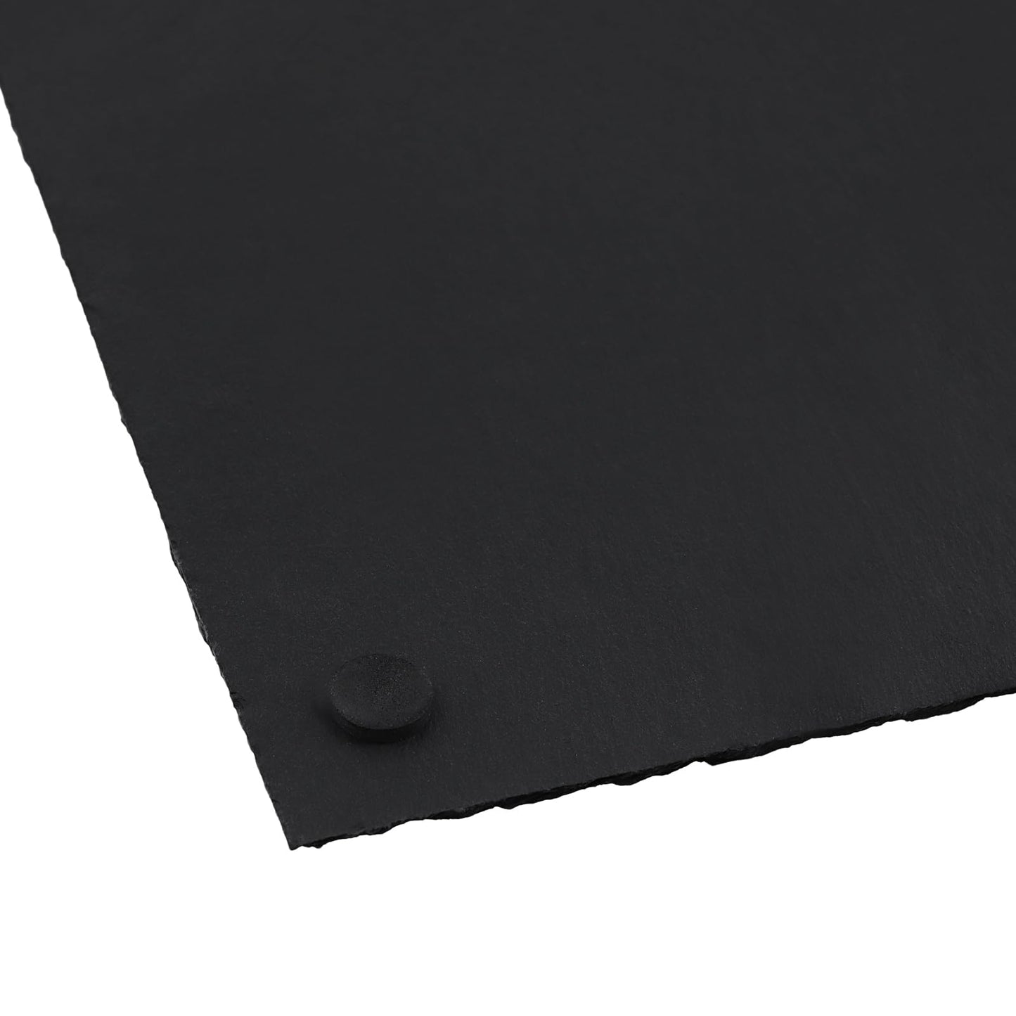 MOUYAT 4 Pack 12x10 Inch Black Slate Plates, Rectangle Slate Cheese Board with Natural Edge, Natural Stone Plates Cutting Board Charcuterie Boards for Cheese, Sushi, Meat, Appetizers