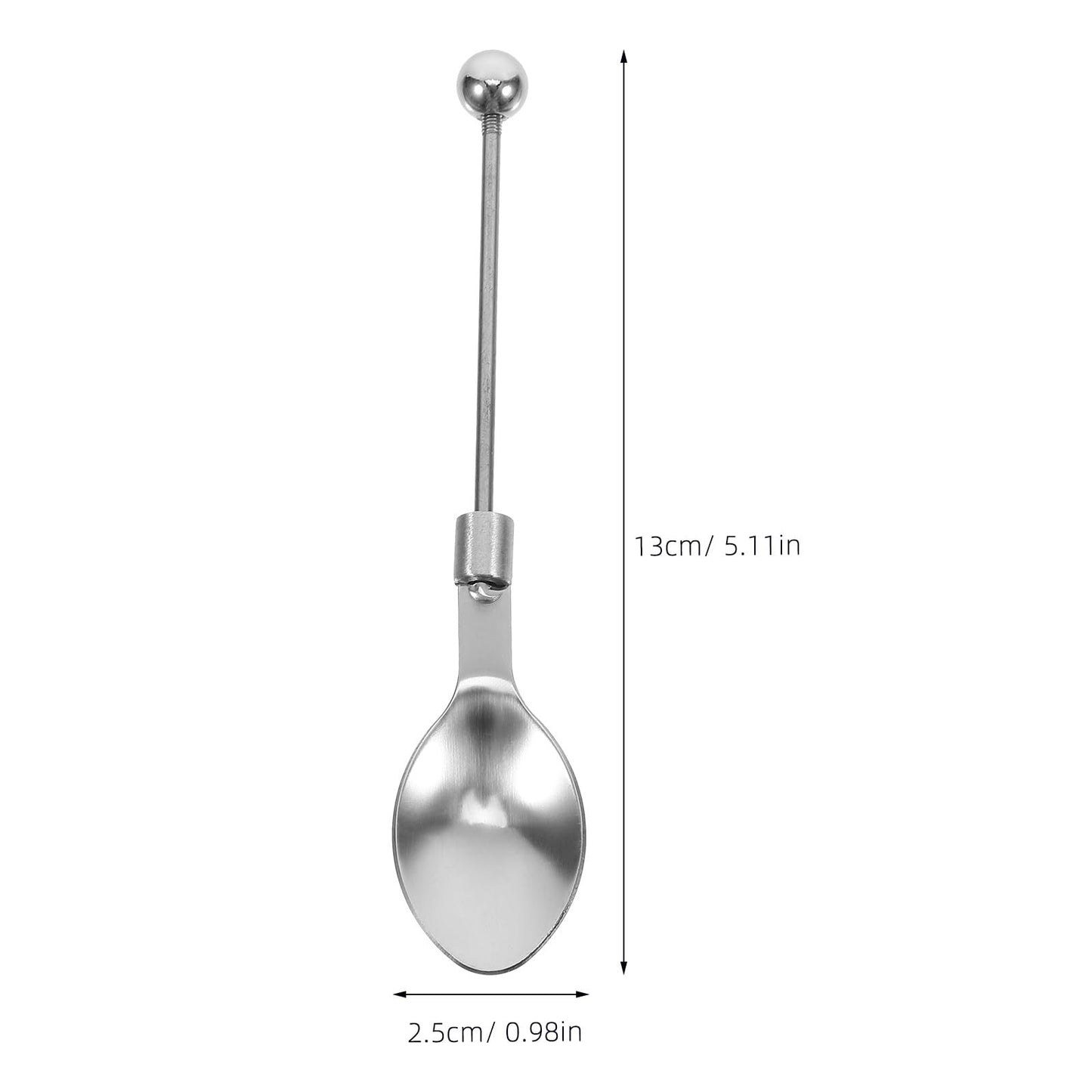 Ciieeo Beadable Tea Spoon Set 5.11 Inch Stainless Steel Ergonomic Stirring Spoons for Coffee Tea Desserts and Diy Bead Crafts Pack of 5