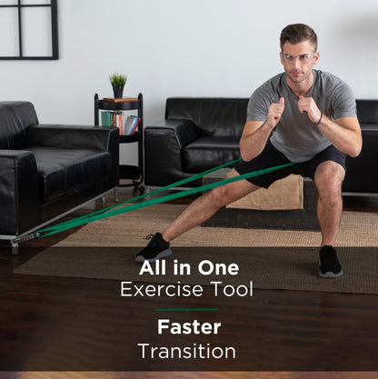 THERABAND CLX Resistance Band with Loops, Fitness Band for Home Exercise and Full Body Workouts, Portable Gym Equipment, Gift for Athletes, Individual 5 Foot Band, Green, Heavy, Level 4