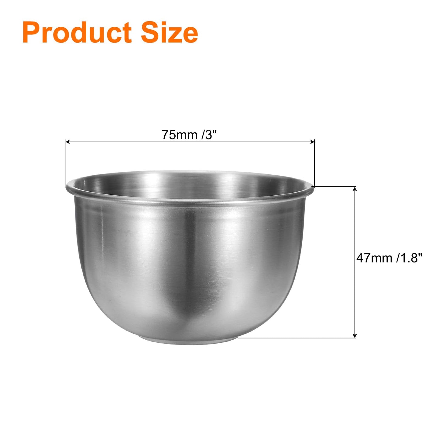 uxcell 3 Inch Stainless Steel Sauce Dishes, 10 Pcs Mini Individual Round Seasoning Dishes Condiment Tray Sushi Dipping Bowl Mixing Saucers Appetizer Plates for Prep Side Dish, Silver