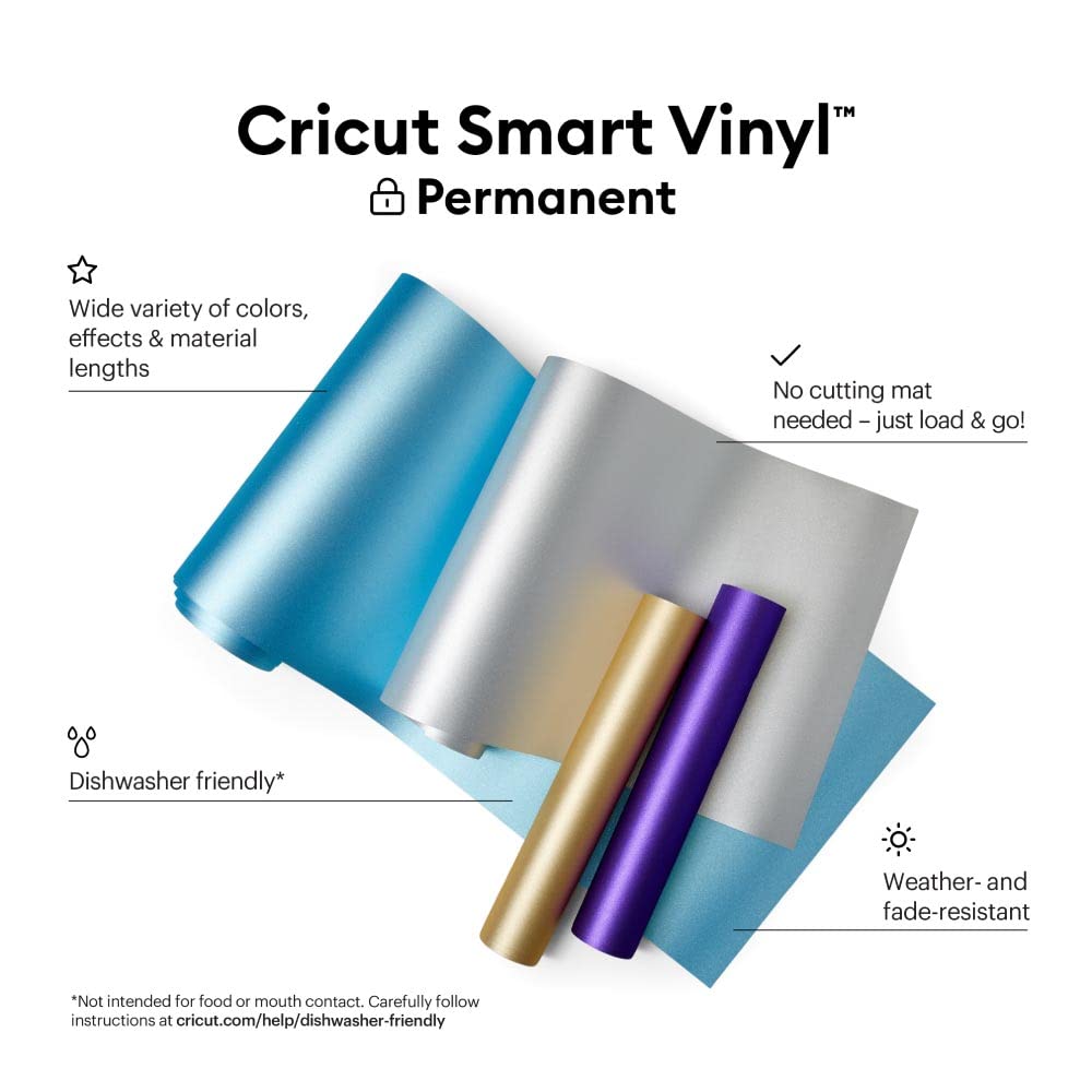 Cricut Smart Permanent Vinyl - Shimmer Purple, 3ft Roll (13'x36') for Explore and Maker 3 - Matless Cutting for Long cuts up to 12ft