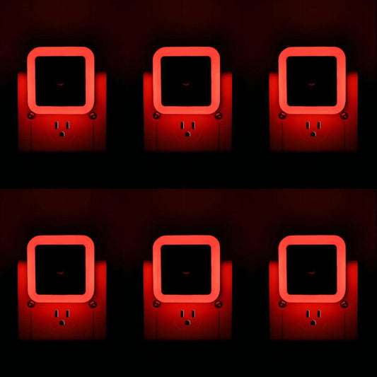 6 Pack Blue LED Night Light Plug in, Dusk to Dawn Sensor Automatic On and Off, Energy Efficient, Soft Glow Kids, Nursery, Bedroom, Bathroom, Hallway, Stairs, Kitchen