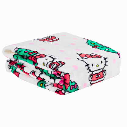 Franco Collectibles Sanrio Hello Kitty Holiday Christmas Blanket, Super Soft Cozy Plush, 60 in x 90 in, (Officially Licensed Product)