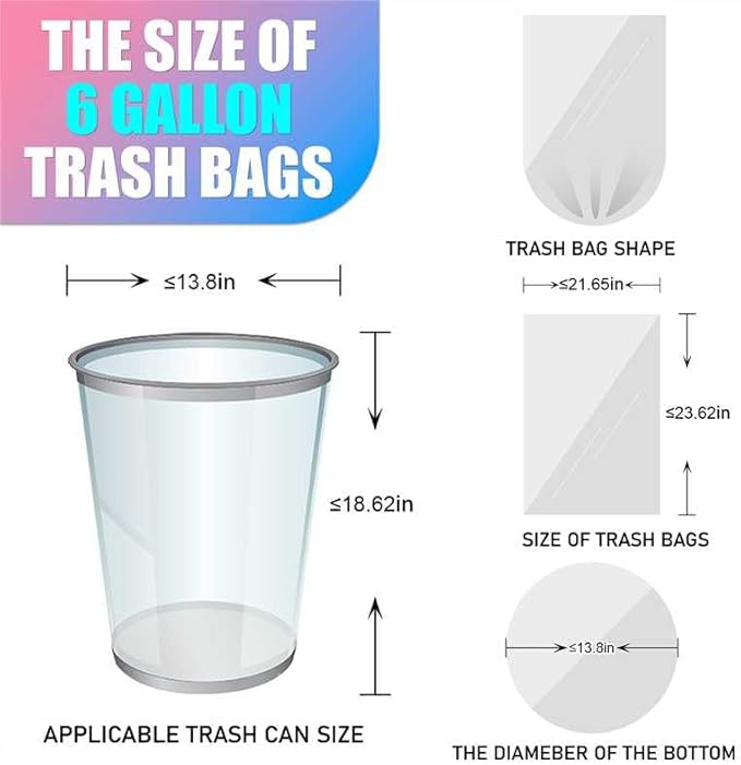 300 Count 6 Gallon Trash Bags