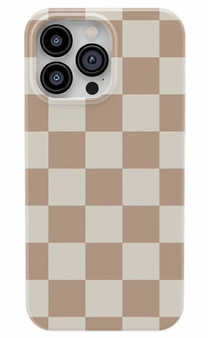 Casely iPhone 14 Pro Max Case | Fit Check | Neutral Checkerboard | Compatible with MagSafe | Classic Ultra Slim Design