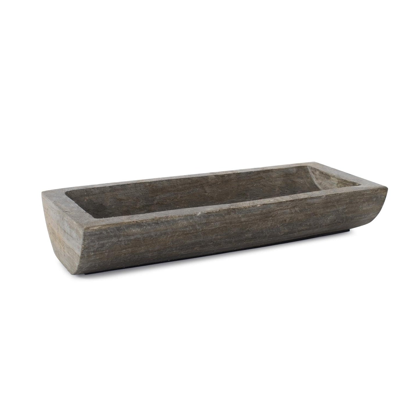 Howard Elliott Collection Dinorwic Slate Decorative Tray, Asymmetrical Modern Stone Accent Tray for Table, Shelf or Centerpiece Display, Textured Heavy Design, 12x5x3 Inch, Gray Green Taupe