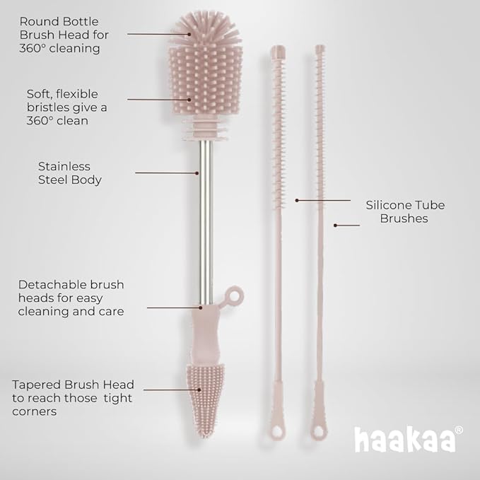 Haakaa Silicone Cleaning Brush Kit – Household Cleaning Brushes