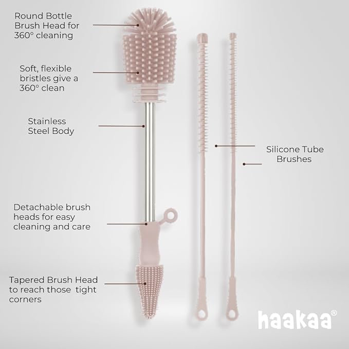 Haakaa Silicone Cleaning Brush Kit – Household Cleaning Brushes