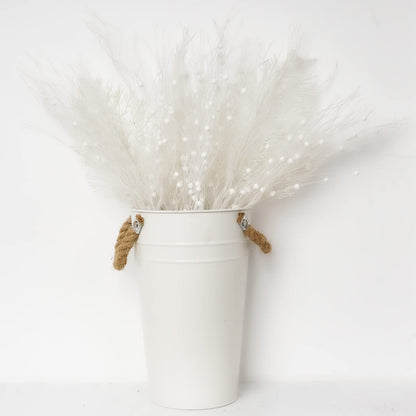 SLKING STORE SLK 16-Pack Artificial Glitter Berry Stem Ornaments, Christmas Decorative Glittery Twigs, Picks, Branches for Tree, Wreath, Small Vase, Halloween Party (White)