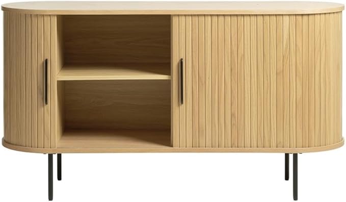 Unique Furniture Modern 2-Door Slideboad in Natural Oak