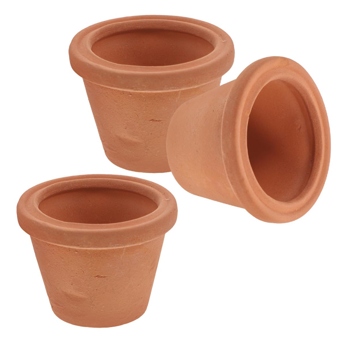 SHINEOFI 3pcs Mini Ceramic Succulent Planters Natural Terracotta Small Pots for Indoor Cactus Herbs Compact Desk Shelf Window Sill Decor Nordic Home Office Accents