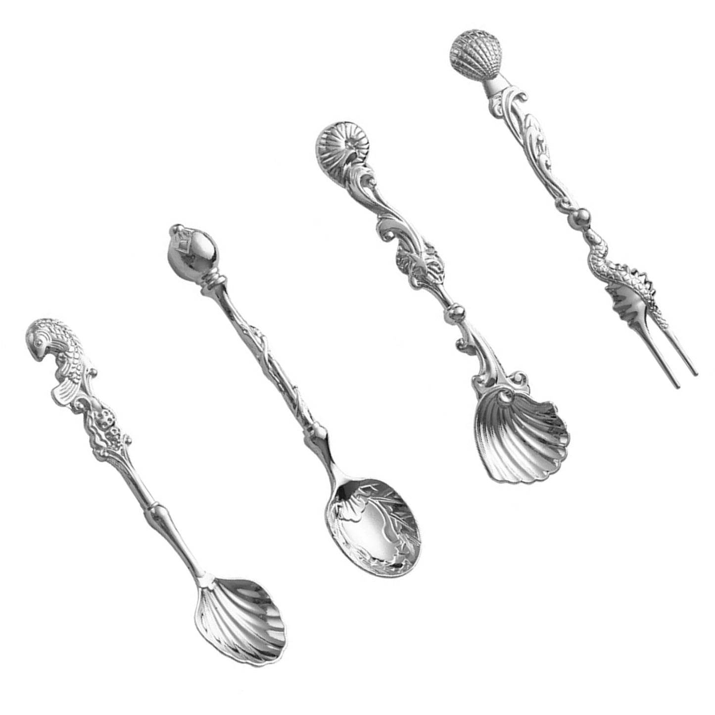 Elegant Demitasse Scoops for Seasoning Coffee Dessert Drink Mixing Metal Zincs Alloy Dessert Spoon Kitchen Gadget Salt Spoon