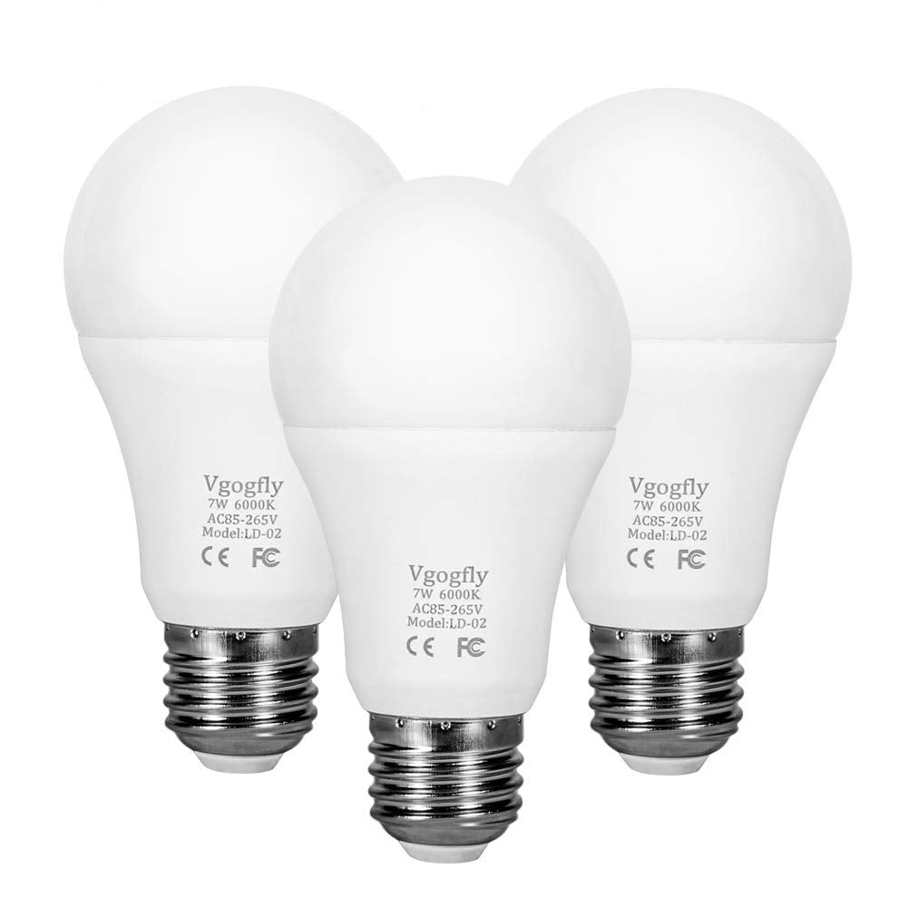 Sensor Lights Bulb Dusk to Dawn LED Light Bulbs Smart Lighting Lamp 7W E26/E27 Automatic On/Off, Indoor/Outdoor Yard Porch Patio Garage Garden (Warm White, 2 Pack)