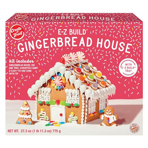 NABISCO Create-A-Treat E-Z Build Gingerbread House Decorating Kit, Holiday Gift, 27.3 oz + Bonus OREO Mini Cookie Snack Pack