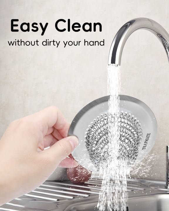 TRAPMATE Kitchen Sink Drain Strainer & Sink Stopper, Revolutionary Stainless