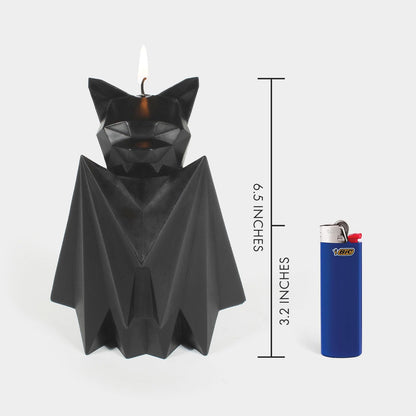 PyroPet Blaka Bat Candle (Black) - The Original Bat Candle with Metallic Skeleton | Gothic Decor | Unique Gift for Bat Lovers | 20-Hr Burn Time | Dimensions: 6.7x2.9x4.5 in