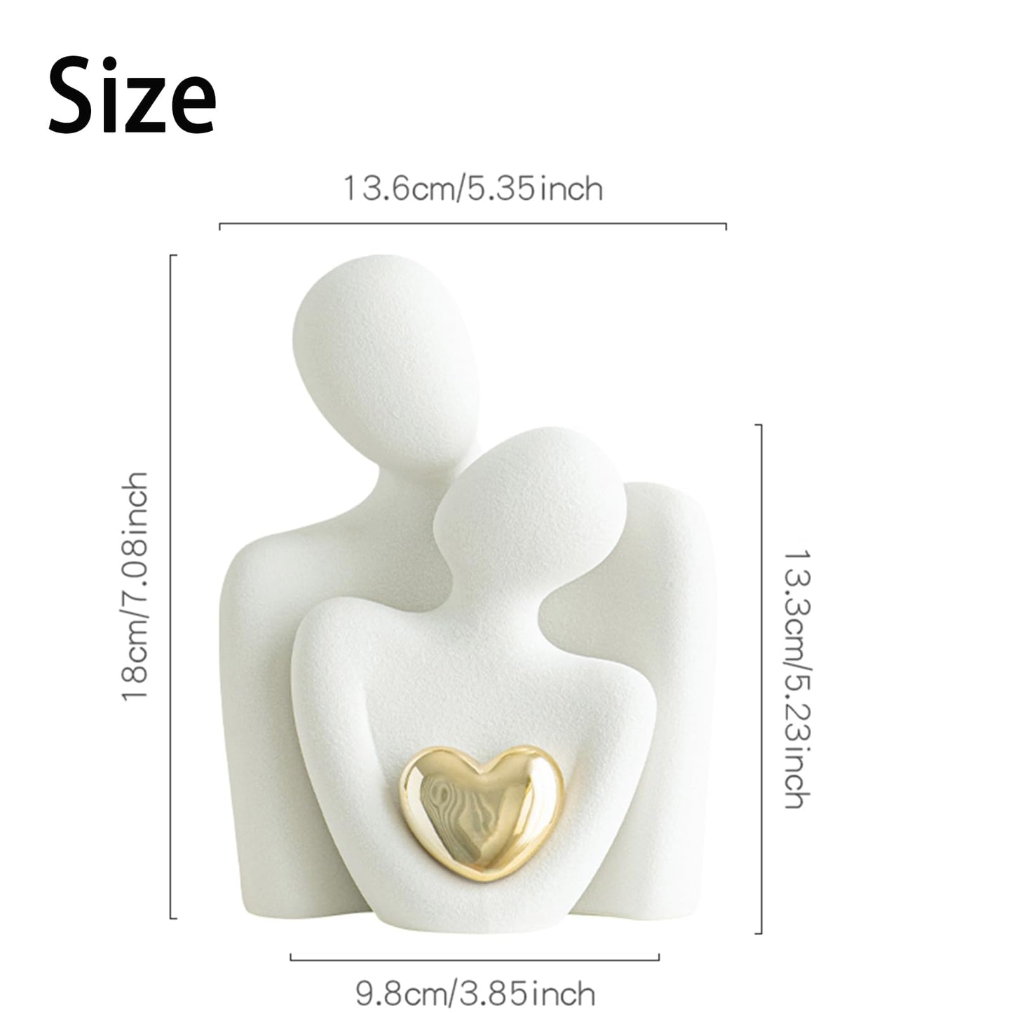 GJFASGF Ceramic Couple Statue - Modern Shelf Decor Knick Knacks for Shelves, Valentine's Day Wedding Gifts, Home Decor for Living Room, Bedroom, Bookshelf & TV Stand (L)