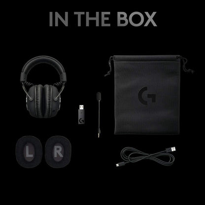 Logitech G PRO X Wireless Lightspeed Gaming Headset with Blue VO!CE Mic Filter Tech, 50 mm PRO-G Drivers, and DTS Headphone:X 2.0 Surround Sound, 20+ Hour Battery Life - Black