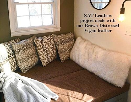 NAT Leathers™ | Brown Distressed 2 Tone Oily Faux Vegan Leather Sheet | 5 Yard