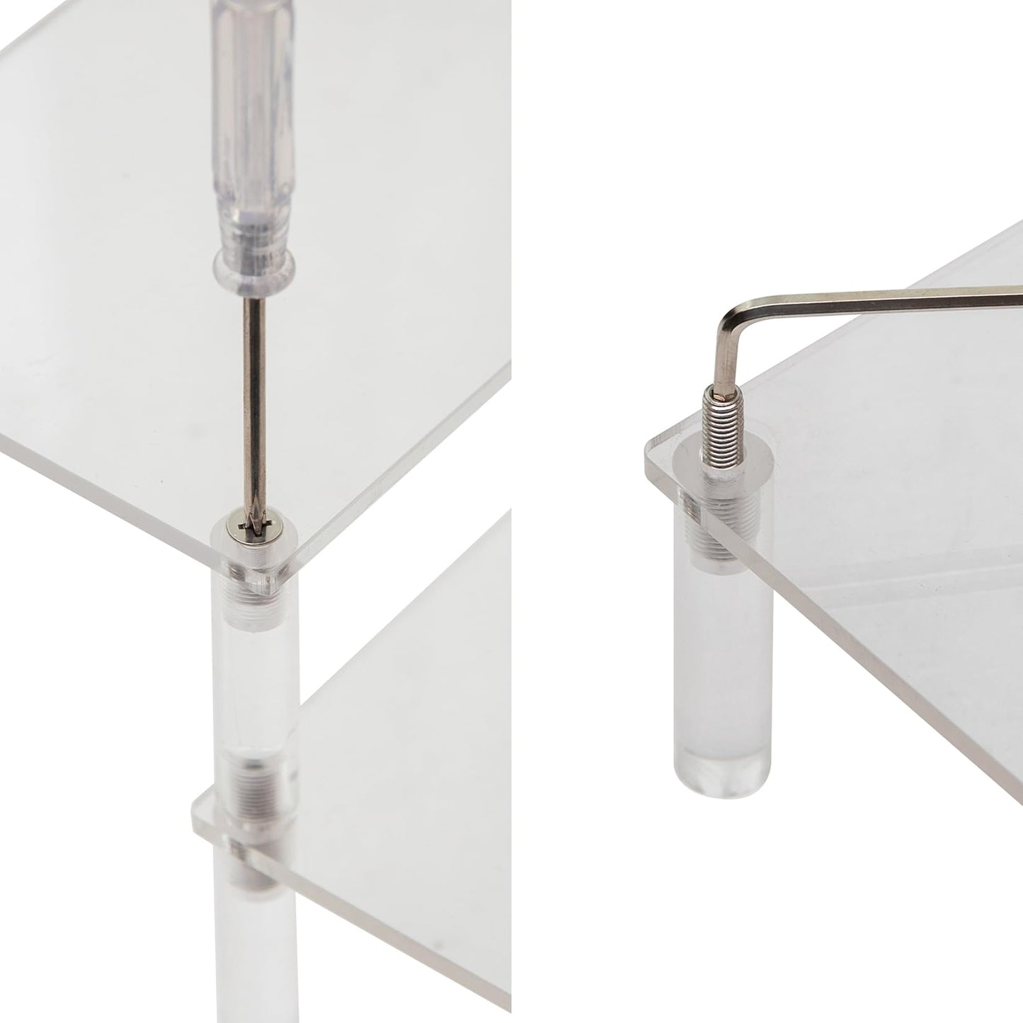 BYCY Acrylic 3-Tier Riser Display Shelf for Figurines, Desserts Holder, Collections Organizer and Cosmetic Items Shelf (3tier-Clear)
