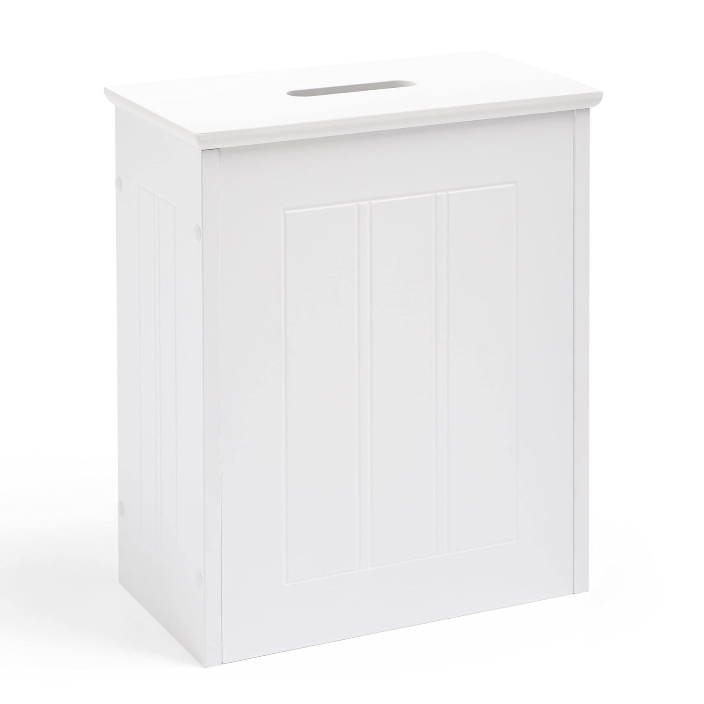 VonHaus Bathroom Storage Box - White Bathroom Unit with Lid - Storage for Cleaning Products, Toilet Roll & More - Slim & Compact Organiser Unit - Shaker Style Tidy Box