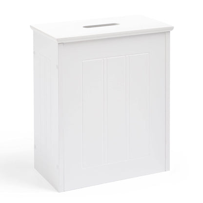 VonHaus Bathroom Storage Box - White Bathroom Unit with Lid - Storage for Cleaning Products, Toilet Roll & More - Slim & Compact Organiser Unit - Shaker Style Tidy Box