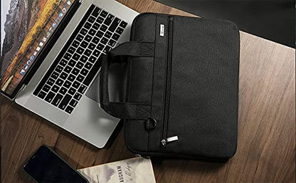 Voova Laptop Bag 15.6 Inch, Waterproof Computer Case Sleeve for MacBook Air 15 M2, MacBook Pro 15/16, 15-16” HP Dell Lenovo Laptop, Slim Briefcase Messenger Bag with Shoulder Strap, Men Women,Black