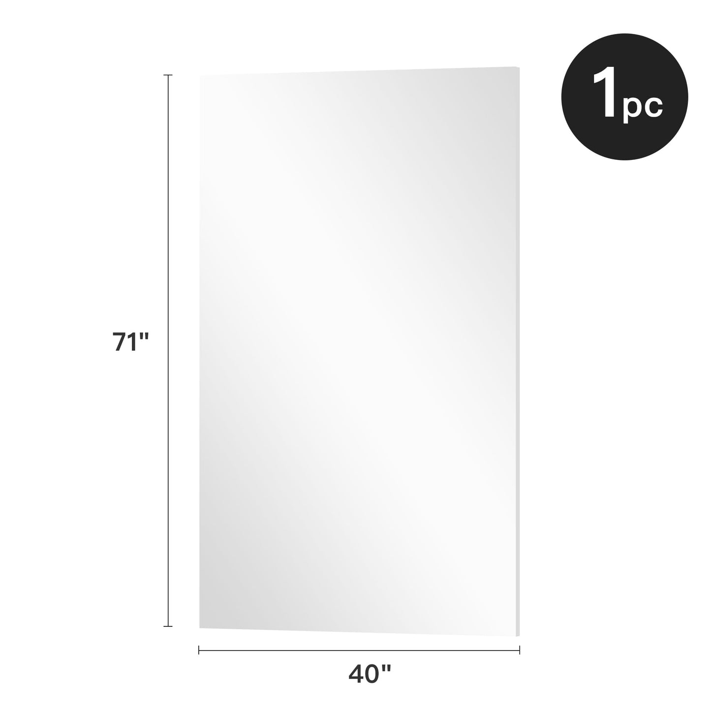 brisafe 71" x 40" Full Length Wall Mirror for Gym, Dance, Home & Yoga - Easy Install, Ultra-Light Shatterproof Nano Material Cuts 60% Commercial Insurance Costs