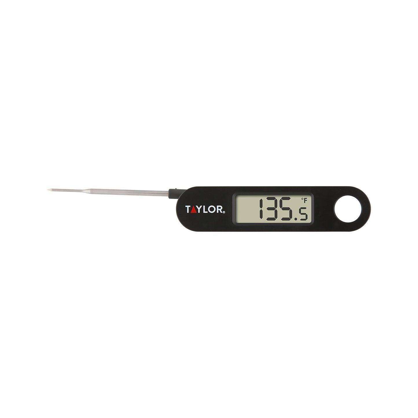 Taylor 1476 Instant Read Digital Meat Food Grill BBQ Cooking Kitchen Thermometer, Tailgating and Grilling Compact Folding Probe, Black