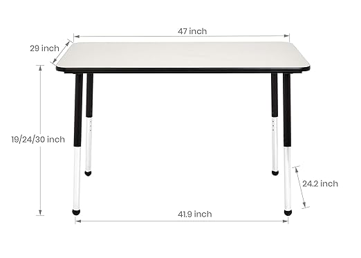 Amazon Basics Adjustable Height Rectangular Classroom Activity Table, Writing