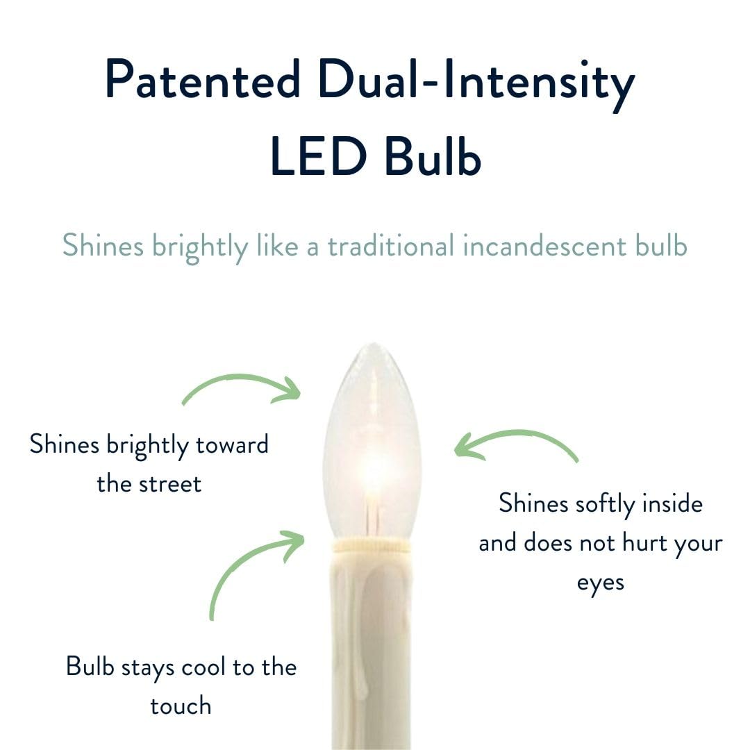 Celestial Lights Set of Four Battery Operated Remote Programmable Window Hugger Candle for Narrow Window Sills Daily Timer Choose 6, 8, or 10 Hours Flicker or Steady (Brass)