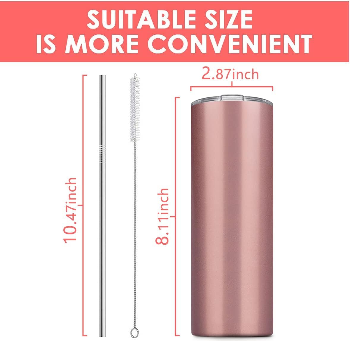 Deitybless Tumbler with Straw and Lid, Insulated Coffee Travel Mug Tumbler 20 oz Stainless Steel Double Wall Reusable for Iced Drink, Women and Men Gift, Home Office, Outdoor