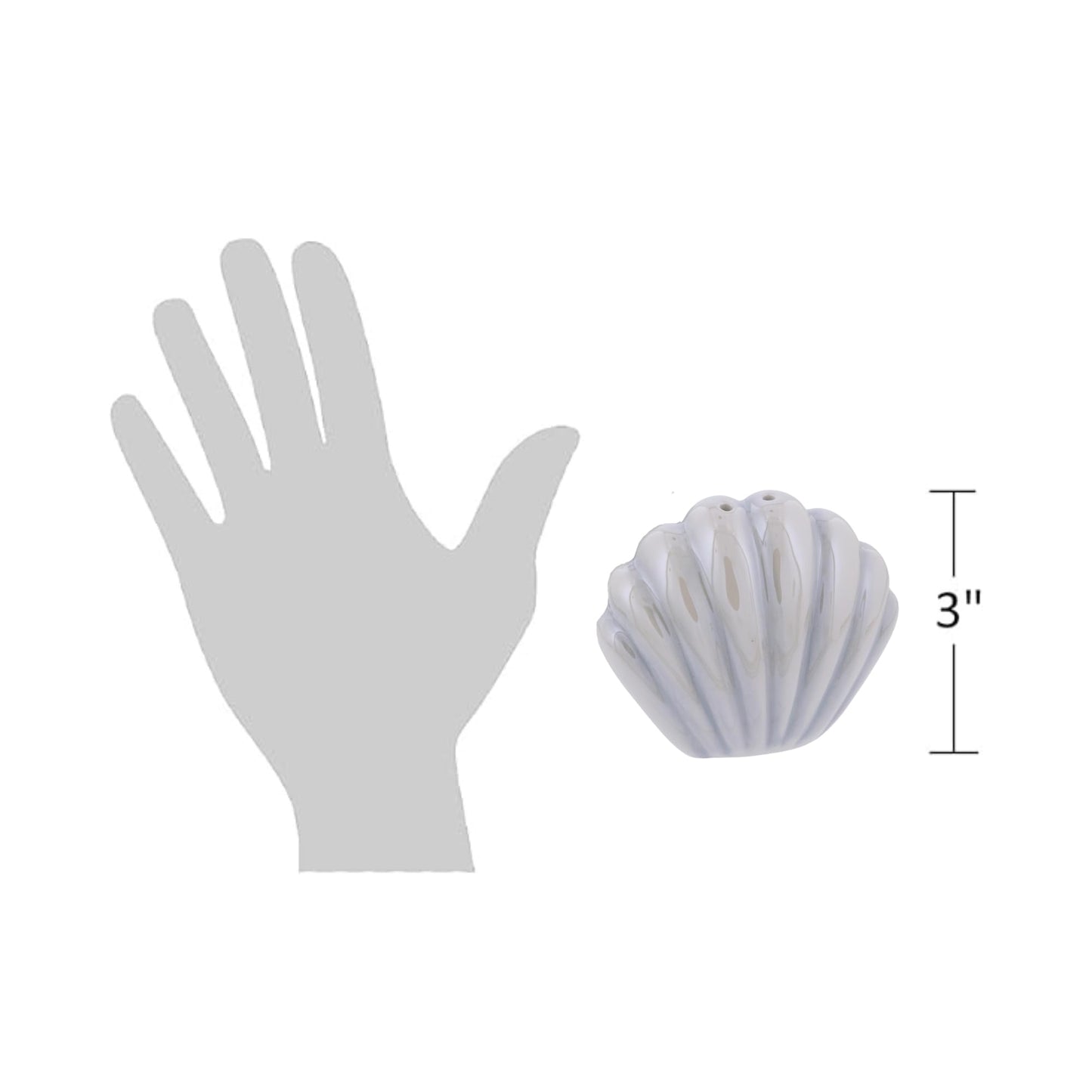 The Bridge Collection Ceramic Seashell Salt And Pepper Shakers – Coastal Shell Shaker Set With Soft Blue And Neutral Glaze – Beach Kitchen Decor And Nautical Dining Table Accent