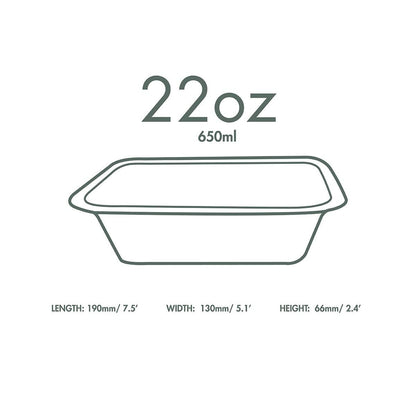 Vegware Compostable 22oz Molded Fiber To Go Containers, Case of 600, Square Nourish, No-Added PFAS, Reuseable, Bagasse, Meal Prep Food Storage, Suitable for Hot or Cold, Choice of Size 4 Lids & bases