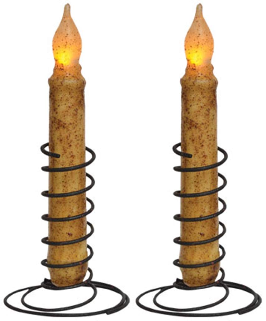 Spiral Taper Candle Holder Black | 4 Inch | Country Primitive Décor (2 Pack Black Spiral Taper Candleholders)