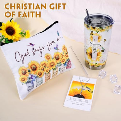 Christian Gifts For Women Faith, Sunflower Birthday Gifts For Women, Inspirational, Religious, Faith, Get Well Soon, Gift For Mom, Wife, Friend, Sister, Mothers Grandma- Gift box