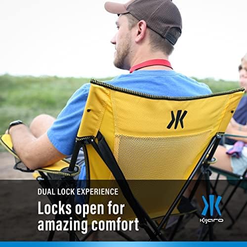 Kijaro XXL Dual Lock Portable Camping Chair - Supports Up to 400lbs - Enjoy The Outdoors in a Versatile Folding Sports & Outdoor Chair