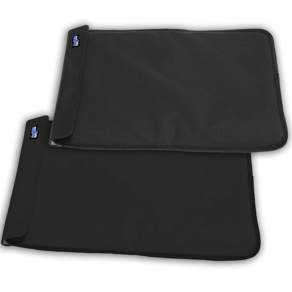 FlexiFreeze Party Mat Food Cooling Serving Platter – Buffet Display Chiller for Meat, Cheese, Fruit & Party Food Trays – Catering Supplies Cold Serving Mat Black 2 Pack (19" x 15")