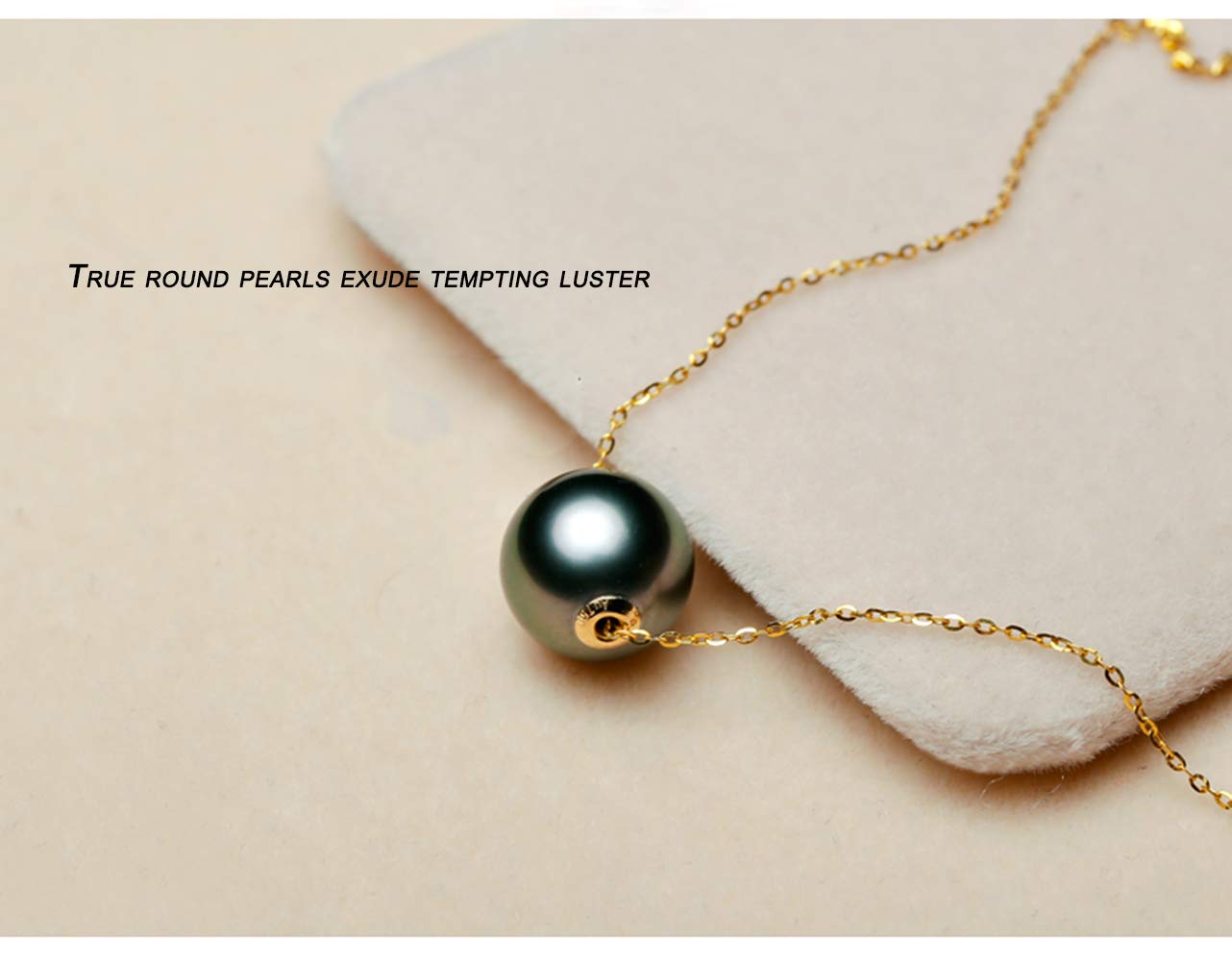Tahitian Black Pearl Necklace Fine Jewellery Round AAAA+ Pearls 18K Pearl Pendant Necklace Gifts for Women Her- Anniversary Birthday Fine Jewelry -Valentine's Day Mothers Day Gifts