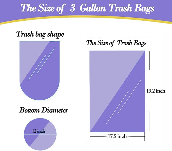 3 Gallon 180pcs Small Pink Trash Bags Plastic Strong Pink Garbage Bags