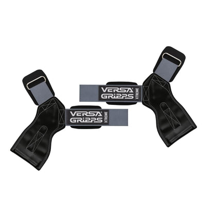 Versa Gripps® Xtreme Wrist Straps – Made in USA, Patented VersaBridge™ Grip with U-Shaped Carpal Support for Weightlifting, Platinum, R/L