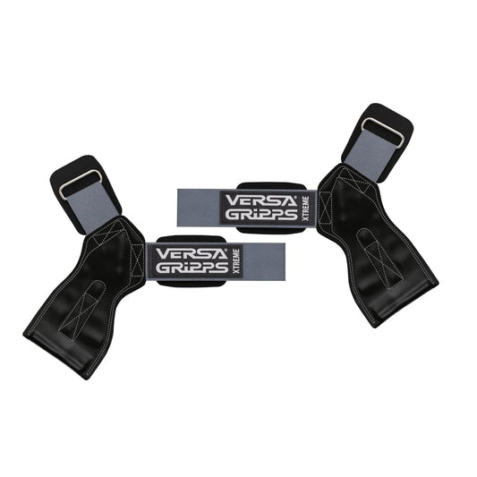 Versa Gripps® Xtreme Wrist Straps – Made in USA, Patented VersaBridge™ Grip with U-Shaped Carpal Support for Weightlifting, Platinum, R/L