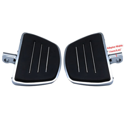 Motorcycle Mini Board Floorboards Footpegs Pedals Footrests Highway Pegs with Male Mount Adapters & Anti-Slip Rubber Universal for Harley Davidson Dyna Touring Dyna Suzuki Yamaha Triumph (Chrome)