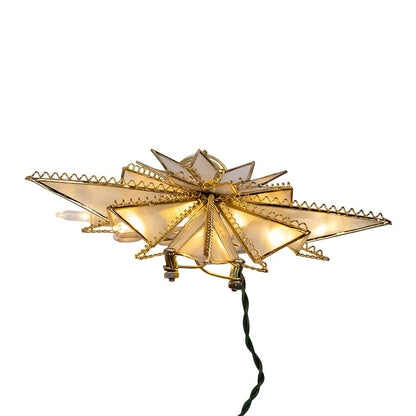 Kurt Adler 10.5" 10 Lights LED Capiz Bethlehem Star Treetop.