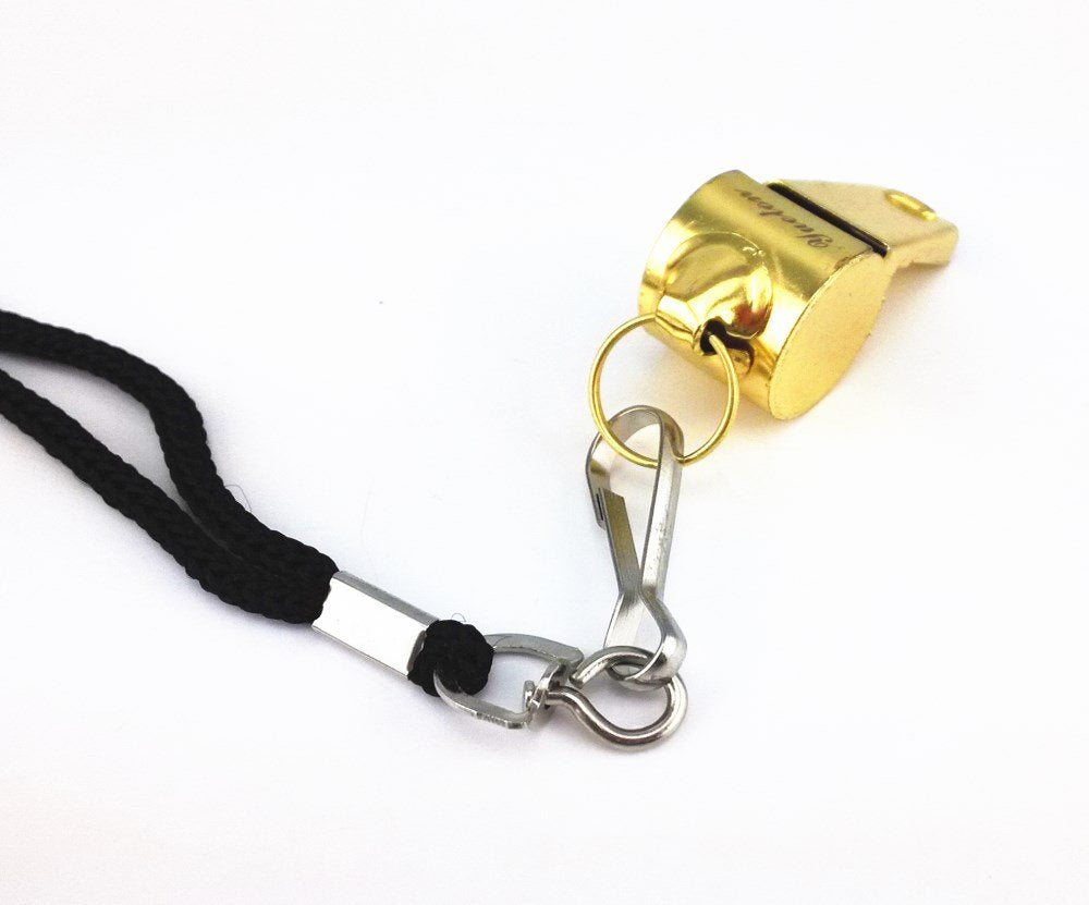 yueton Copper Loud Sport Coach Emergency Whistles with Lanyard, Pack of 6 (Golden)