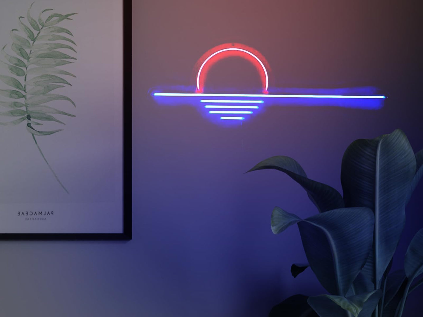 LED Decorative Lights USB Mountains Sunrise Sunset Led Neon Signs Home Decoration Wall Art Holiday Gift Brightness Adjustable 16.5''x11.8''