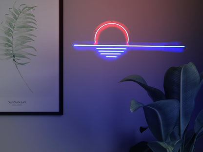 LED Decorative Lights USB Mountains Sunrise Sunset Led Neon Signs Home Decoration Wall Art Holiday Gift Brightness Adjustable 16.5''x11.8''