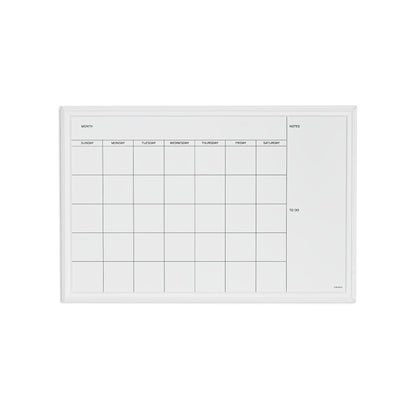 U Brands Magnetic Dry Erase Calendar Board, 30"x20", White Wood Style Frame, Includes Magnets