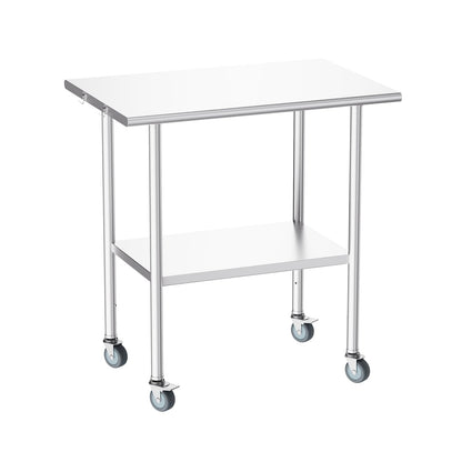 Atelicf All-Stainless Steel Prep Table, 24 X 36 Inch, with Casters and Adjustable Undershelf, Heavy-Duty Build for Outdoor Use,Restaurants,Hotels,Workshops,Kitchens,Gardens, and Garages