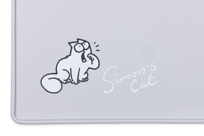 Simon's Cat by Karlie, Simon’s Cat Bowl Mat 40 x 30 x 1 cm,lightgrey